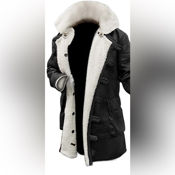 NWT Men’s “Bennett” Black Winter Sherpa and PU leather coat size Medium - Picture 1 of 16